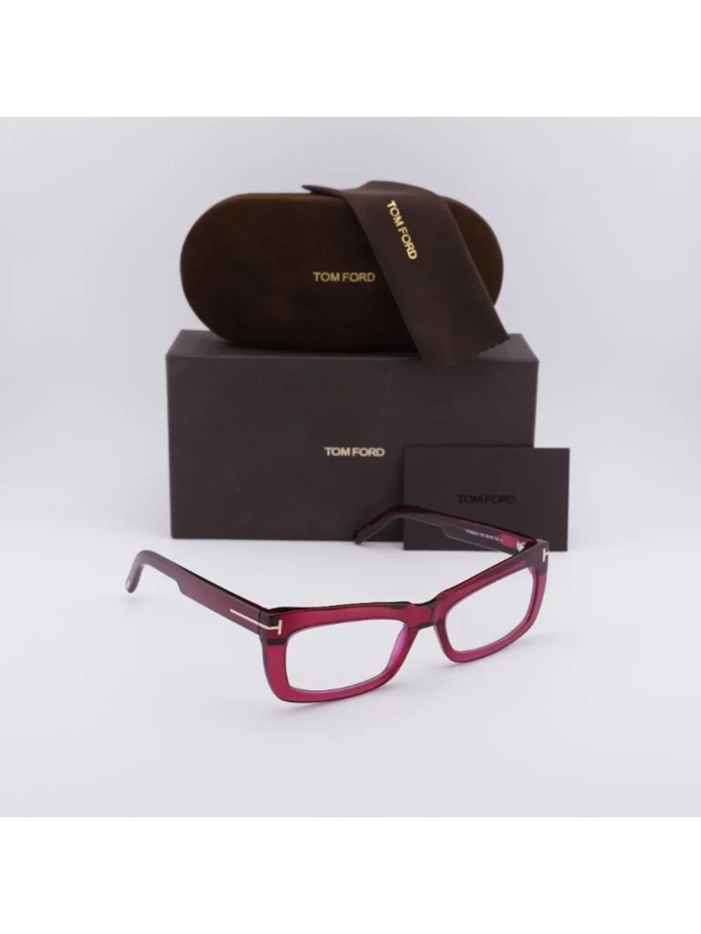 Tom Ford FT5966-B 075 Rectangle Eyeglasses 55mm - Shiny Fuchsia